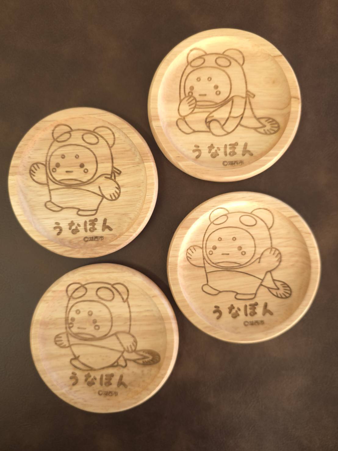 うなぽんグッズ木製コースター画像