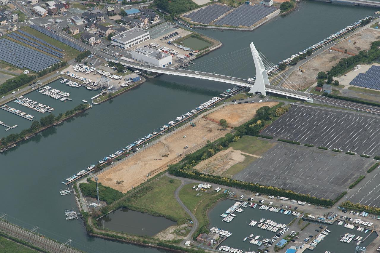 空中から写した工事開始前の写真