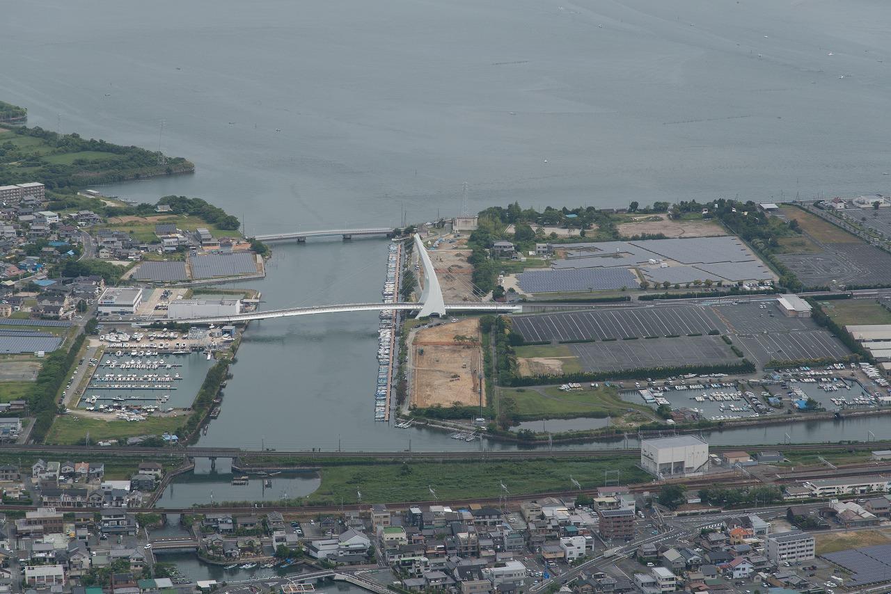 空中から写した工事開始前の写真