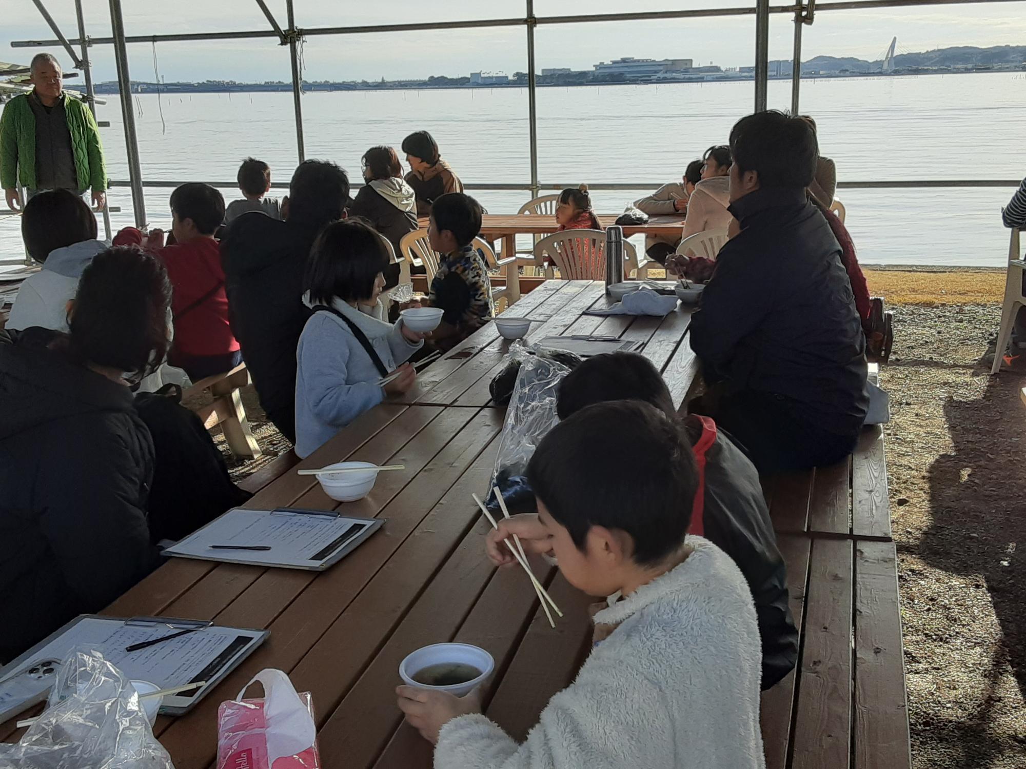 取れたて海苔のスープは大好評でした。
