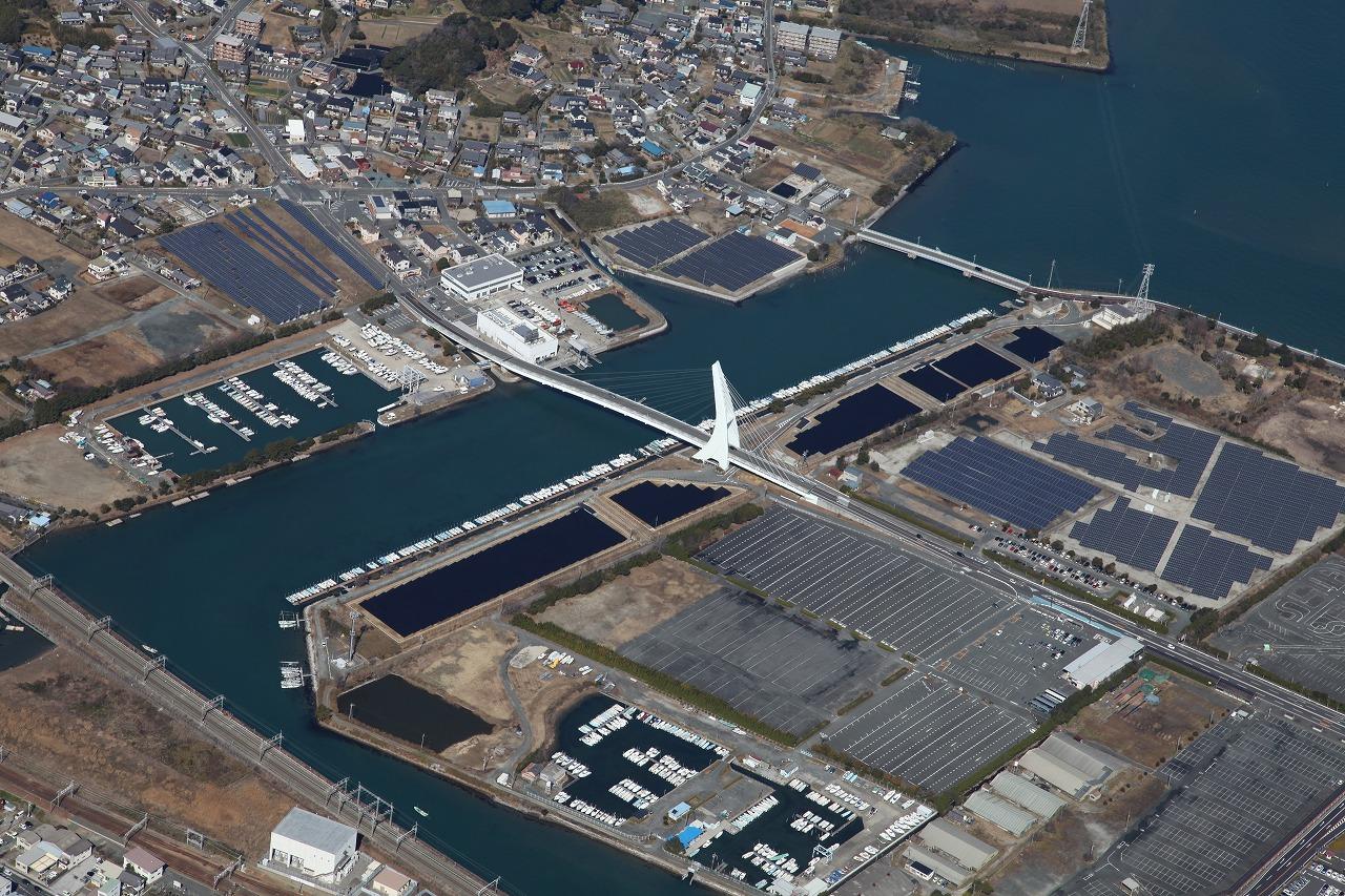 空中から写した完成後の写真