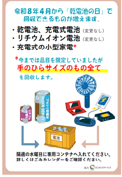 小型家電(電池内蔵)回収