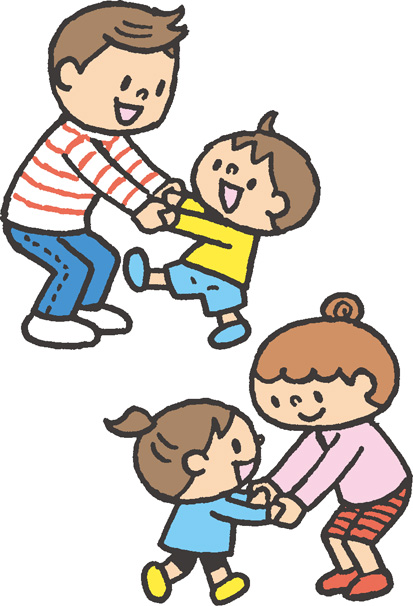 親子で遊ぶイラスト