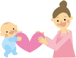赤ちゃんとママのイラスト