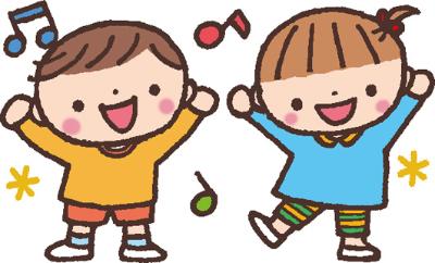 音符とこどものイラスト