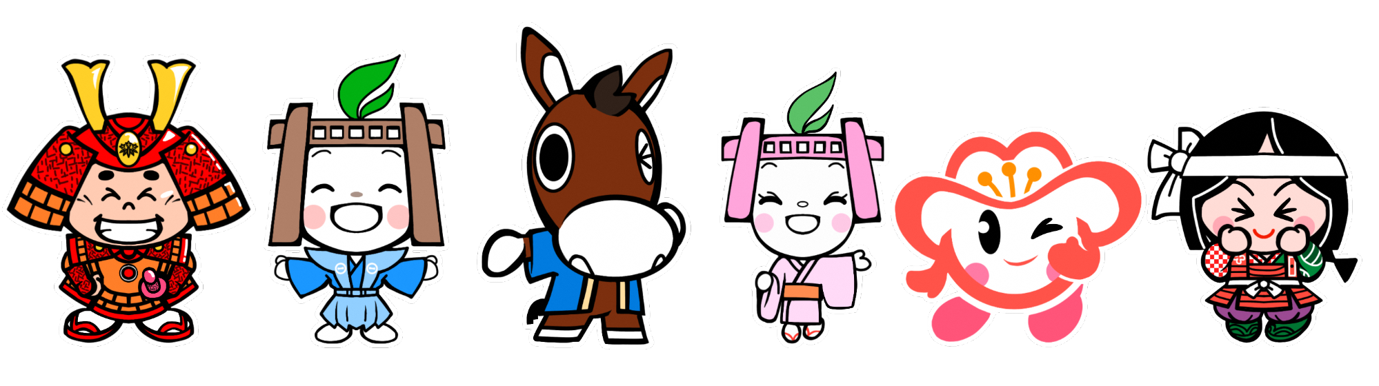 木曽町のキャラクター達のイラスト