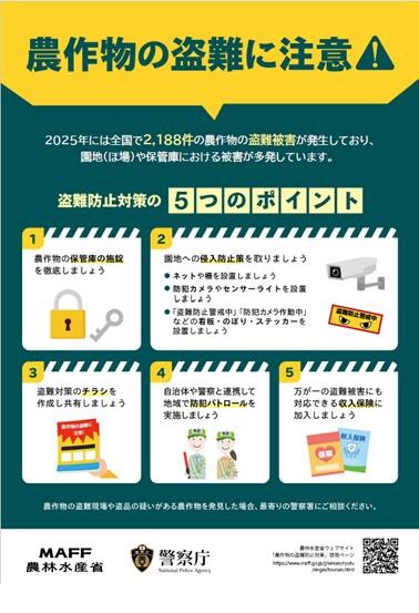 農作物の盗難防止対策チラシ2