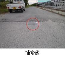 補修が必要だった穴ぼこの補修後の写真