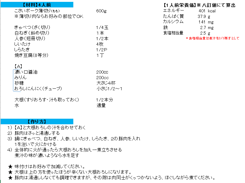 レシピ
