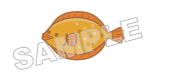 うなぽんオプションモチーフNo.6ヒラメサンプル画像