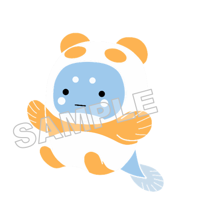 うなぽんNo.35ぶくぶく（主線なし）サンプル画像