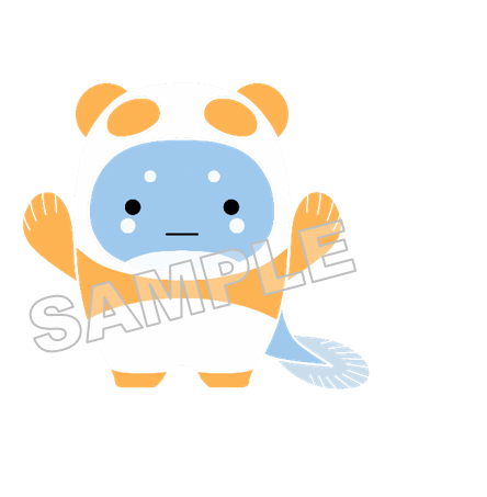 うなぽんNo.36両手上げ（主線なし）サンプル画像