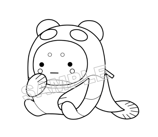 うなぽんNo.56お座り（線画）サンプル画像