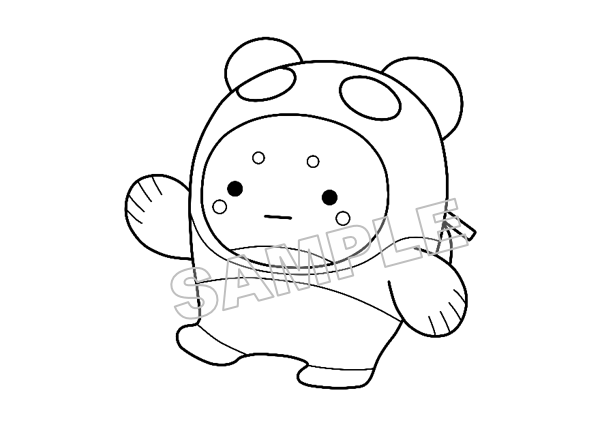 うなぽんNo.57足上げ手下（線画）サンプル画像