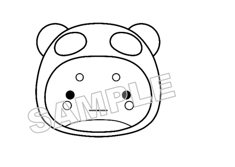 うなぽんNo.59顔のみ（線画）サンプル画像