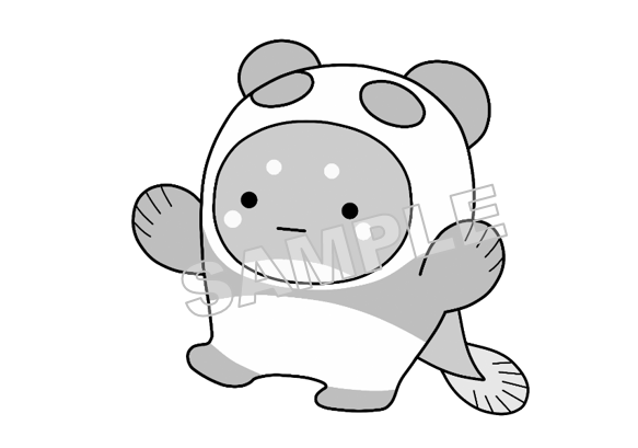 うなぽんNo.69足上げ手上（グレースケール）サンプル画像