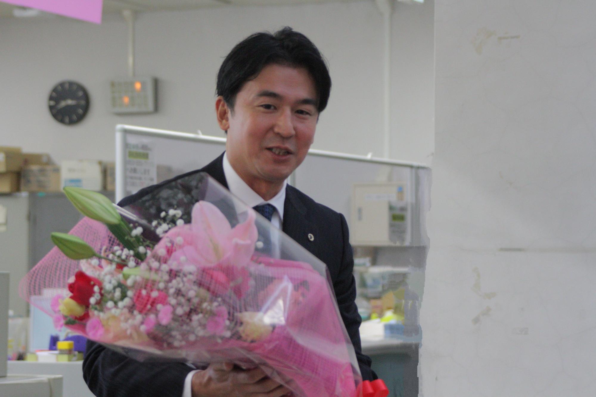 田内市長就任式の様子