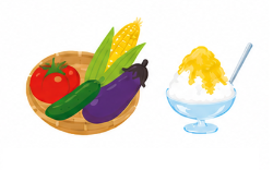 夏野菜とかき氷