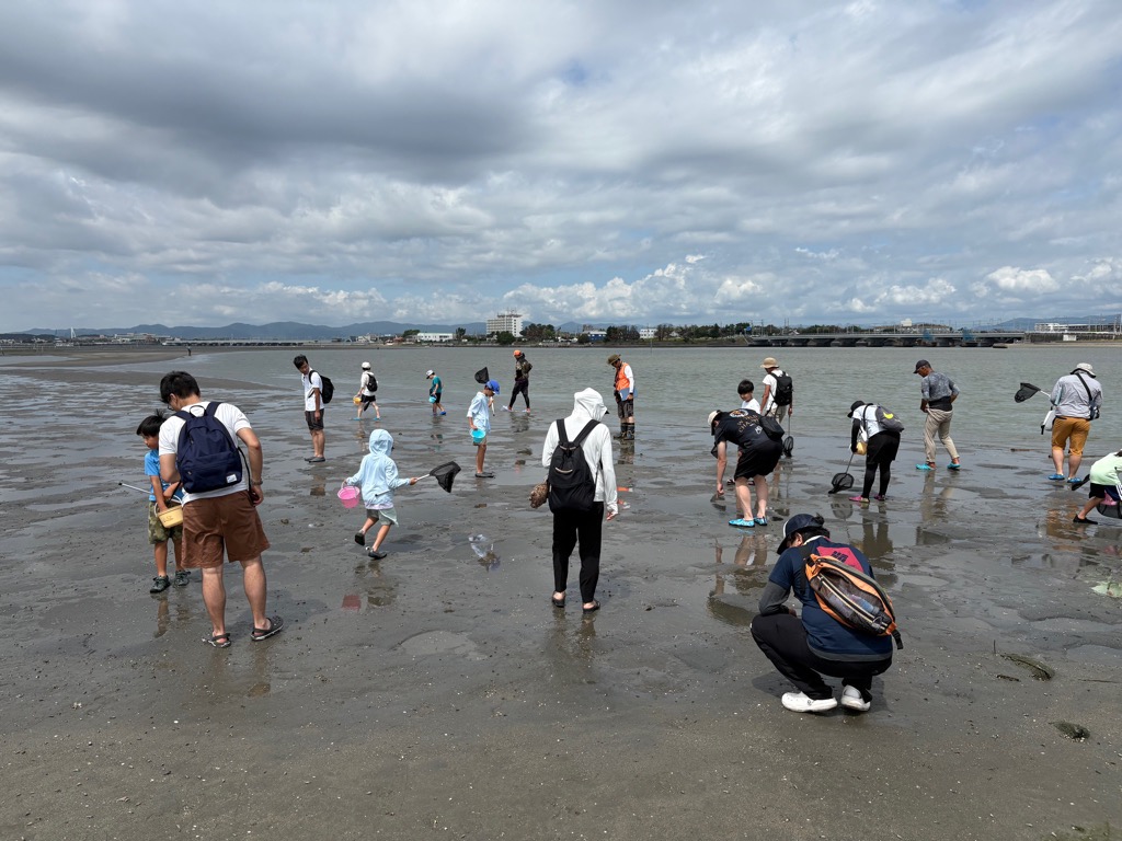浜名湖の生態系について説明を受ける様子