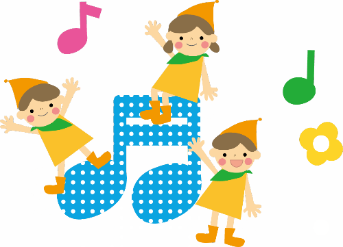 音符とこどものイラスト