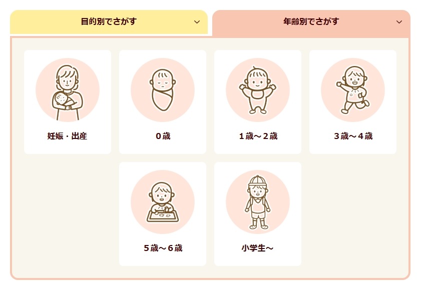 子育てポータルサイト（年齢別）
